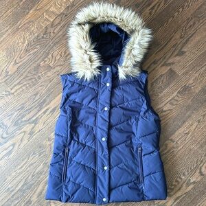 GAP Outdoor Edition Winter Warmth Navy Puffer Hooded Vest Sleeveless Size Large